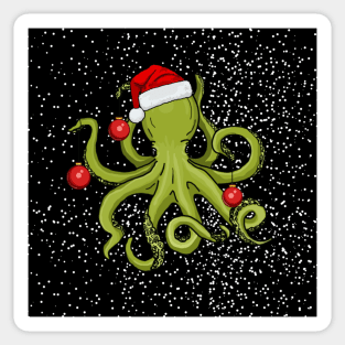 Christmas Kraken (Sparkly Snow) Sticker